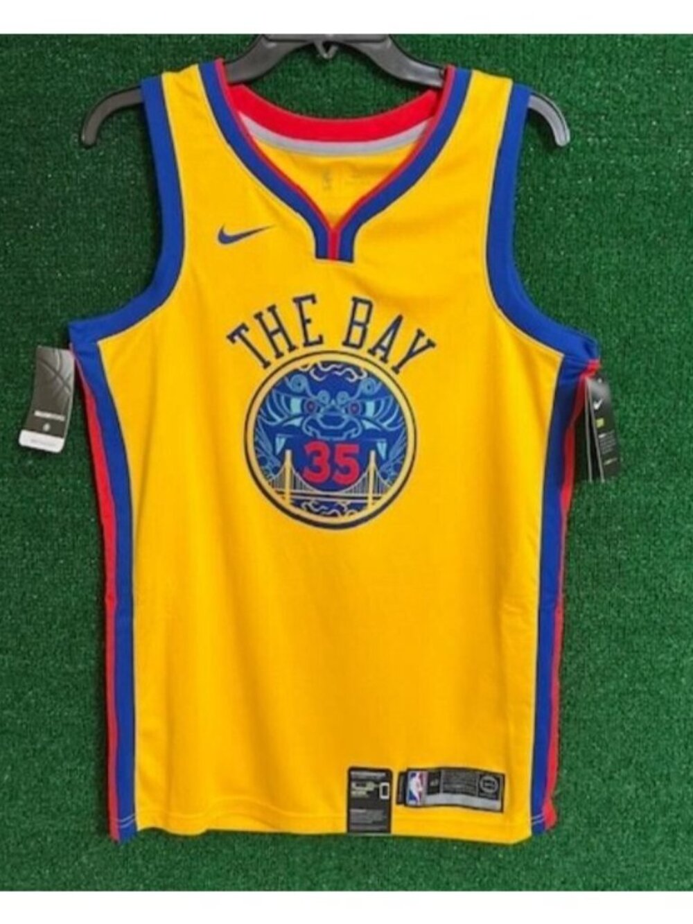 Men Kevin Durant NBA GSW #35 City Edition Swingman Jersey 912101-729 Size S